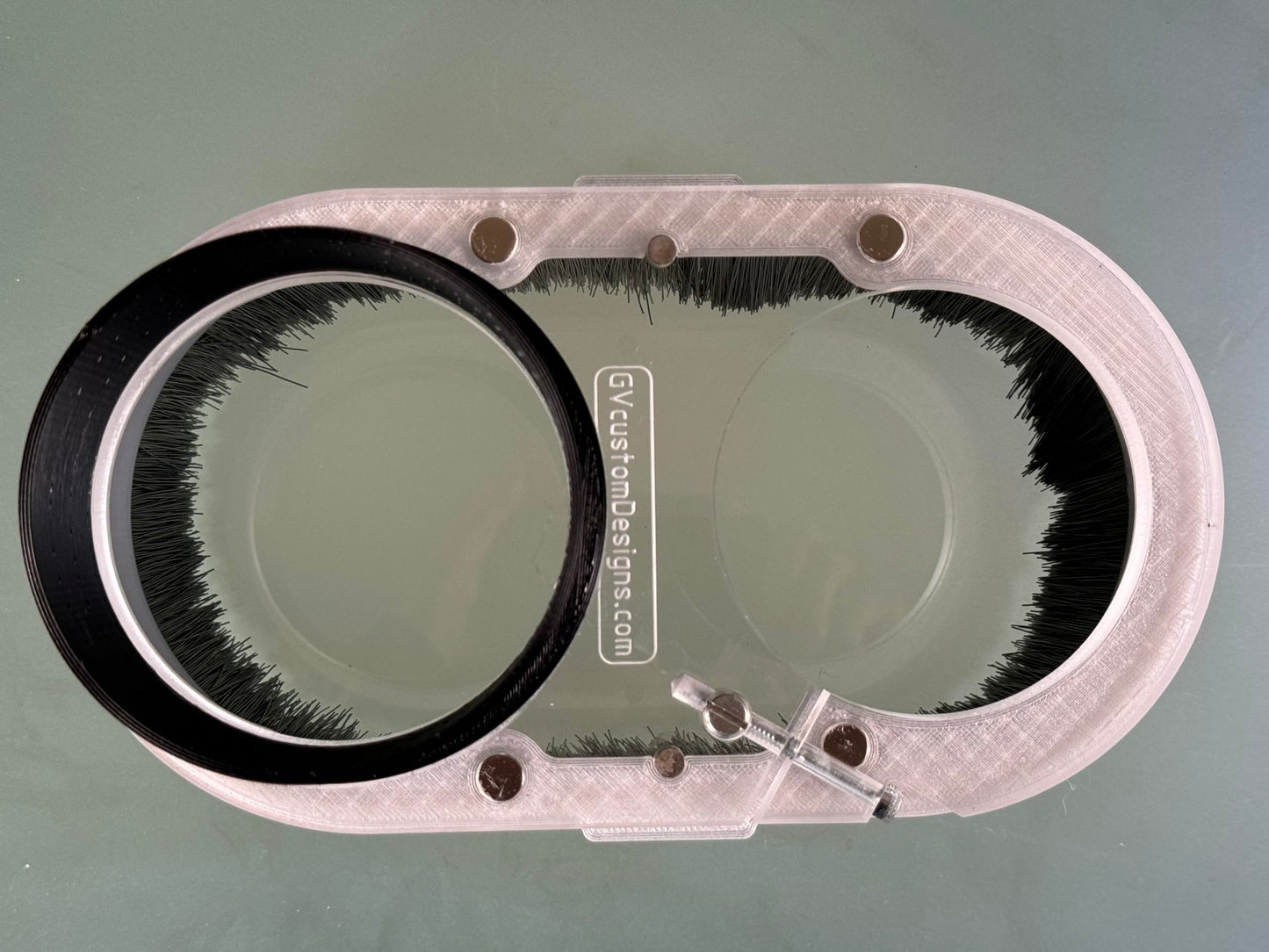 CNC Dust Shoe Dust Boot for CNC milling machine Split Magnetic brush base - 4" vacuum port. - 75mm brush bristles length.