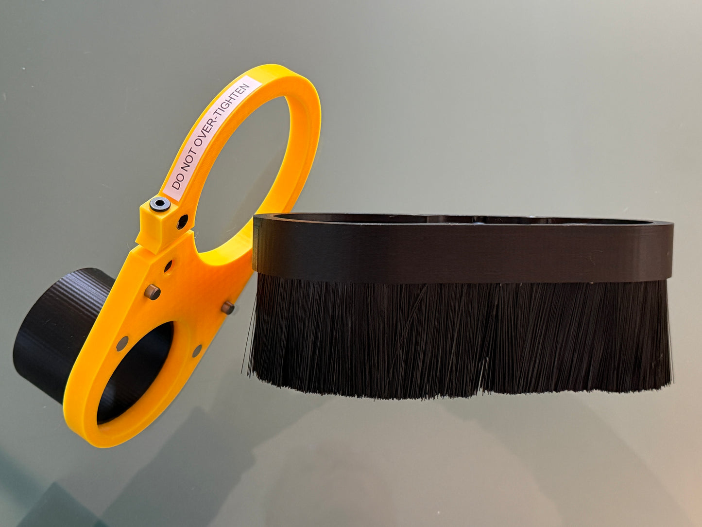 Universal Dust Shoe for CNC Milling Machine - Magnetic Split Brush - 2-1/2 or 4-inch Vacuum Port