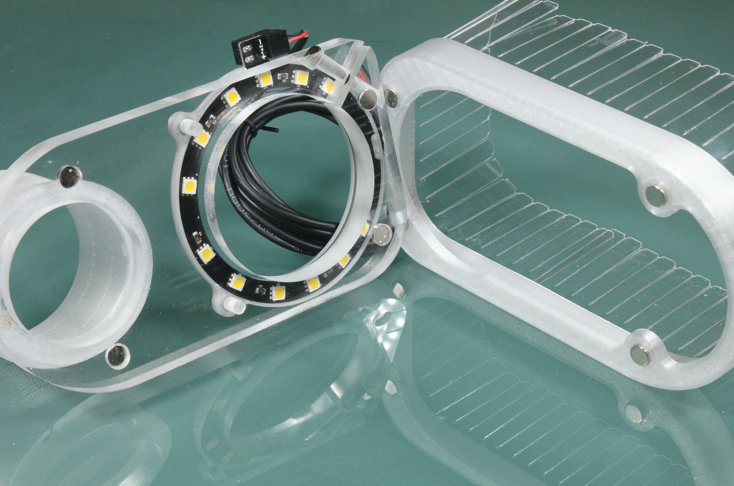 Clear Dust Boot + LED Light Ring for CNC router