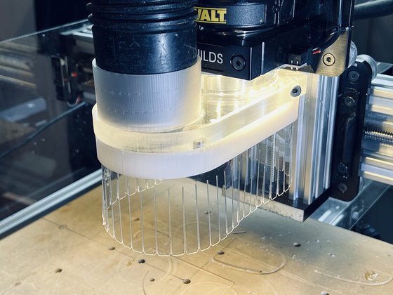 Clear Dust Boot for CNC router - quick disconnect vacuum hose